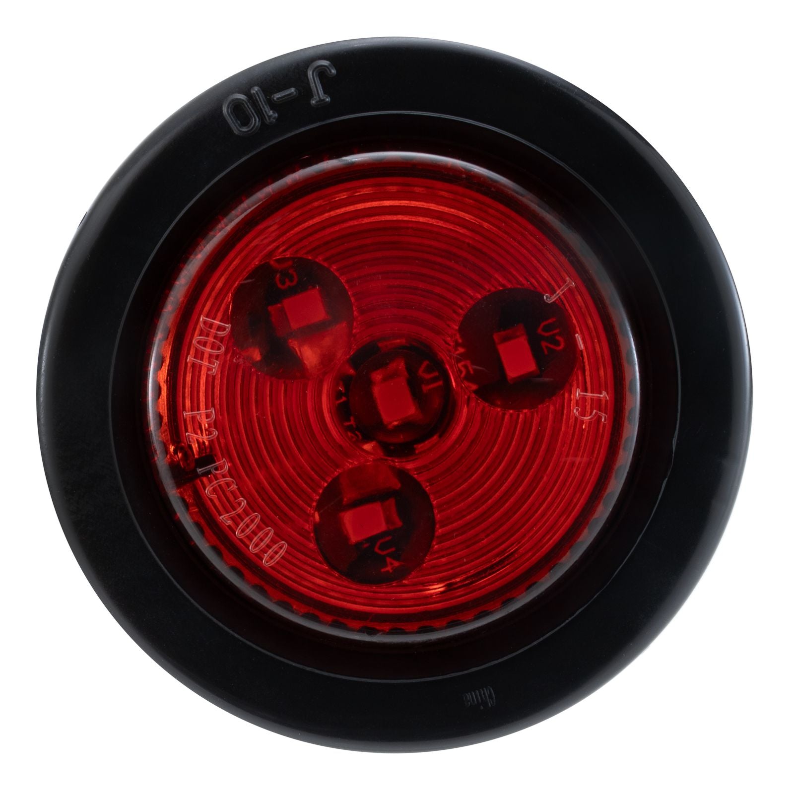 2" Red Round LED Trailer Tail Light | Includes Grommet & Wire