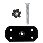 RV Ladder Oval Pad with Bolt and Insert Nut with 4 Holes | Black
