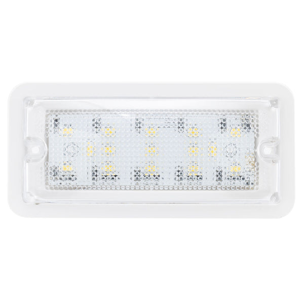 5 ¾” Rectangular LED Dome Light White Housing with Screws