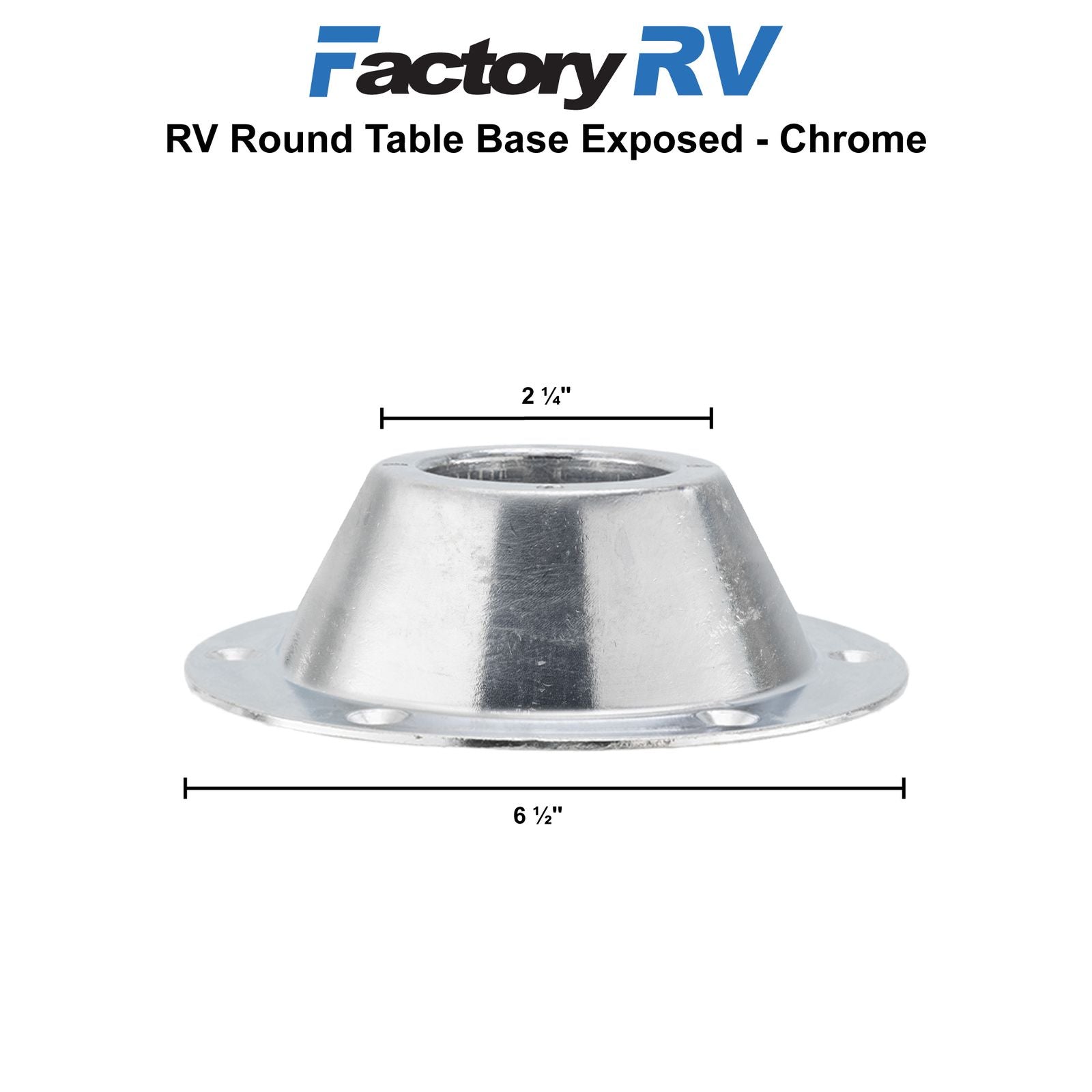 RV Table Pedestal Standard Round | Plastic | Black and Chrome