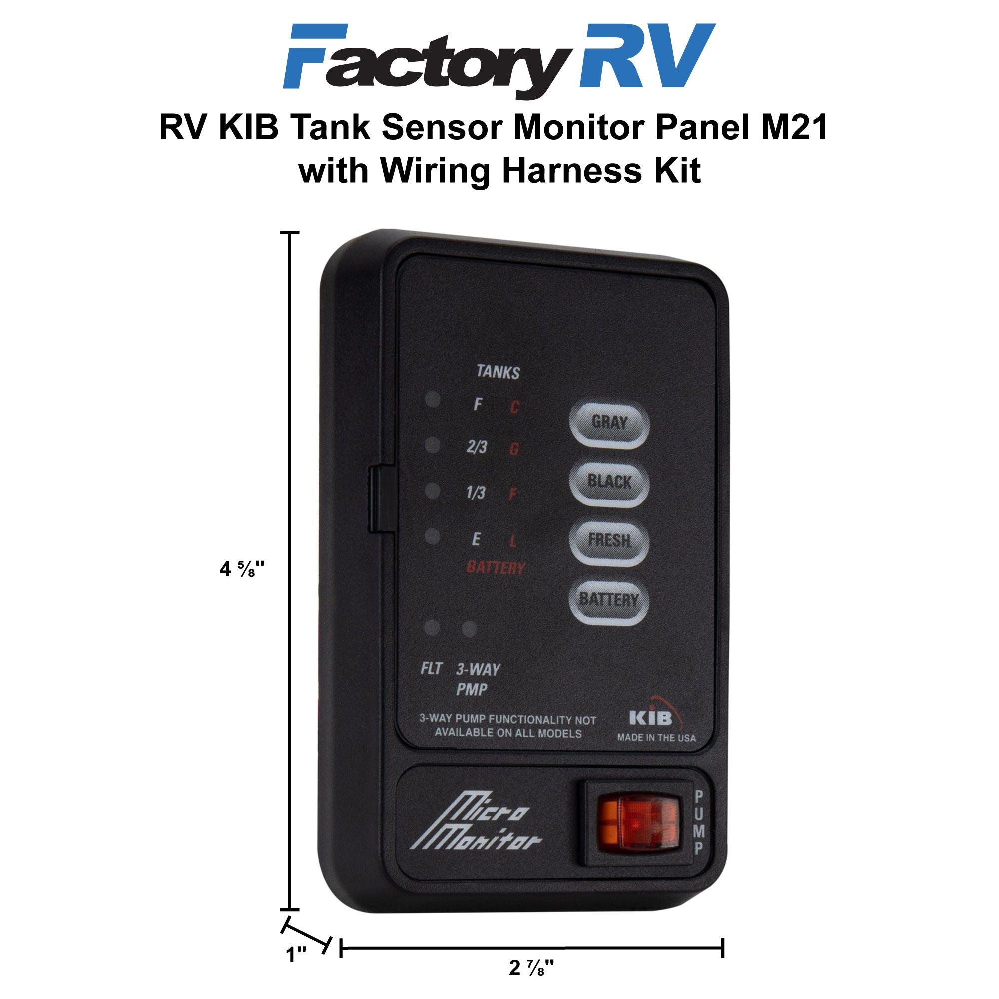 RV KIB Tank Sensor Monitor Panel M21