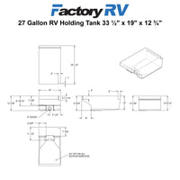 RV 27 Gallon Holding Tank 33 ½" x 19" x 12 ¾" | Elkhart Plastics EPI 2034