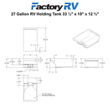 RV 27 Gallon Holding Tank 33 ½" x 19" x 12 ¾" | Elkhart Plastics EPI 2034