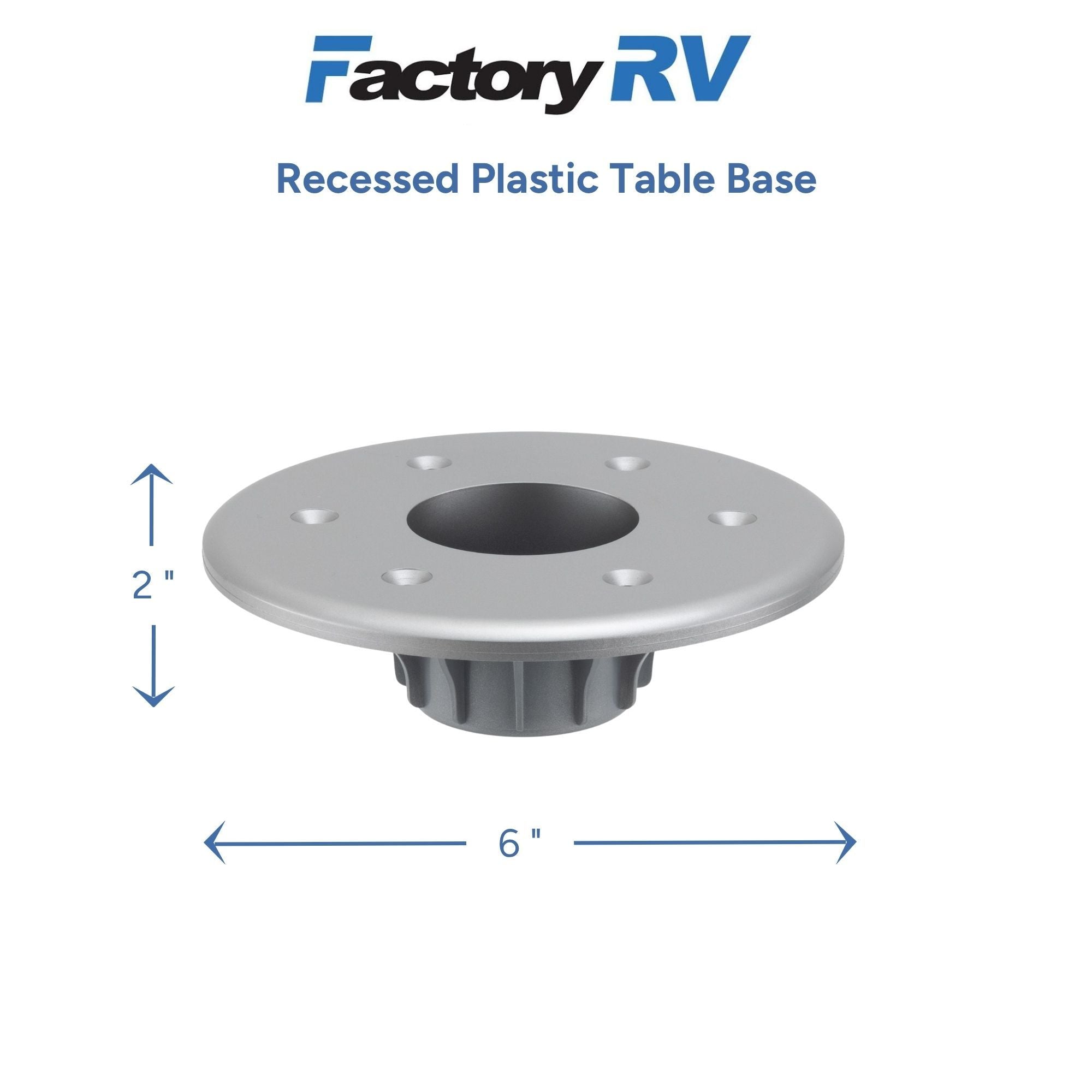 Flush Mount RV Table Pedestal Base | Black & Chrome