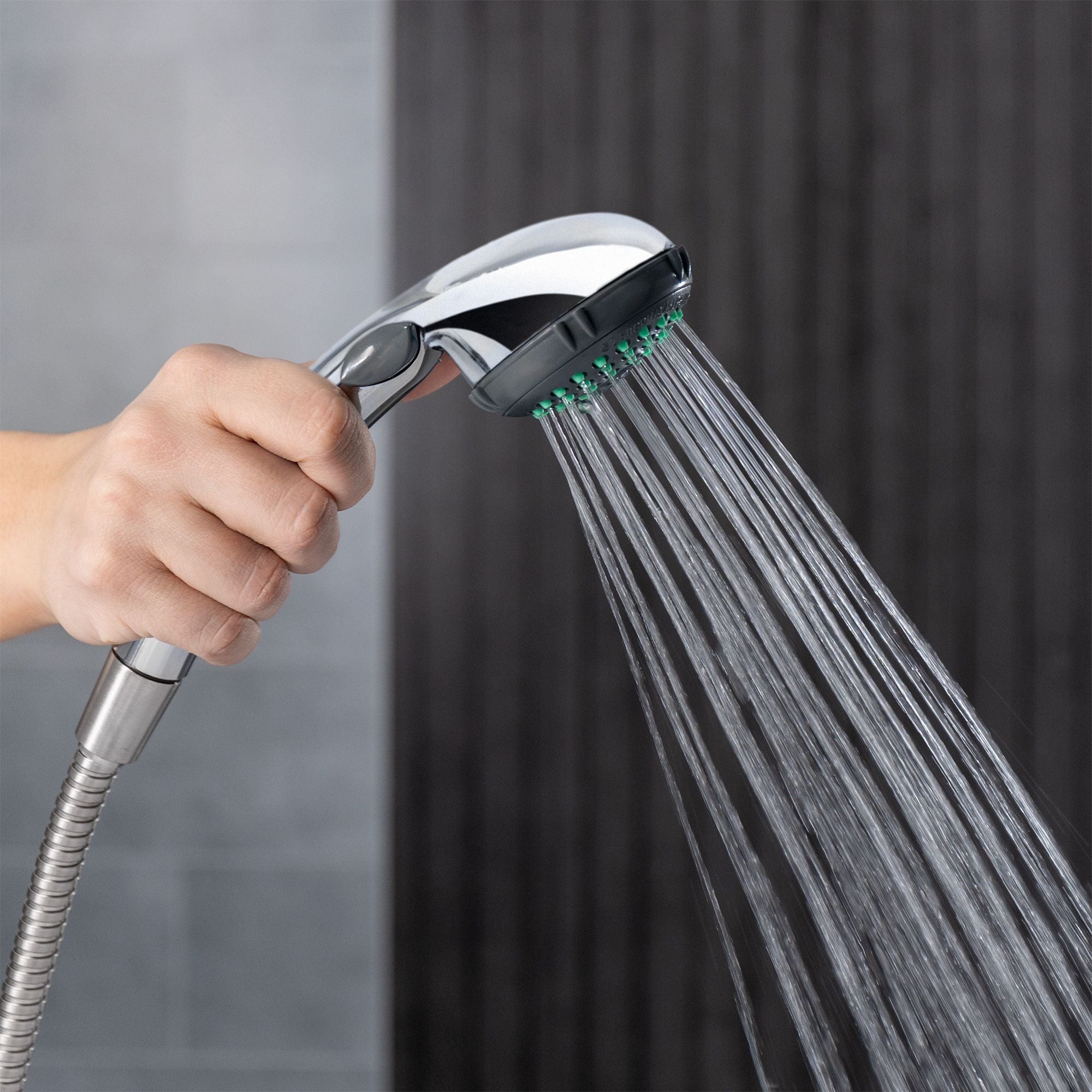 Dura Faucet RV Shower Head | Water-Saving Trickle Switch | Chrome