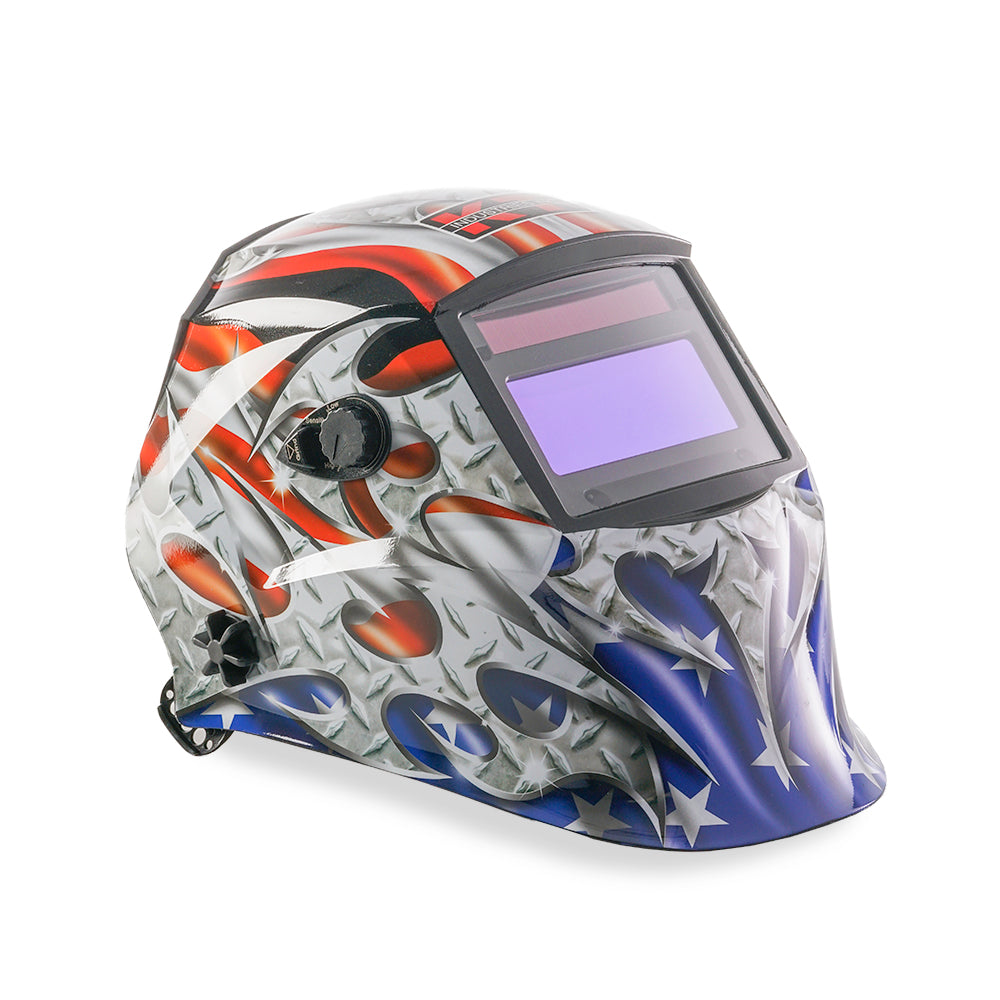 KT Industries Welding Helmet with Auto Darkening | "American Steel"