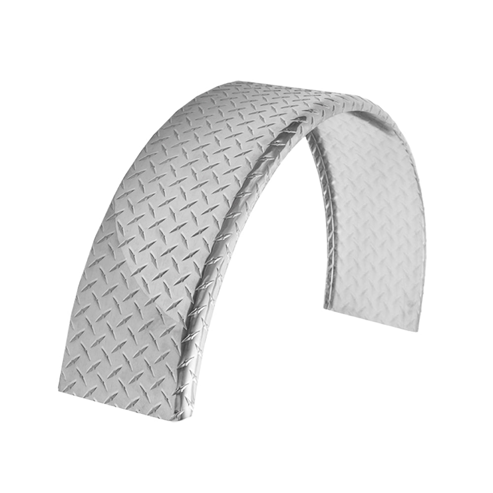 Trailer Fender | Aluminum Diamond Plate | Round Top | 10" x 34" x 17"