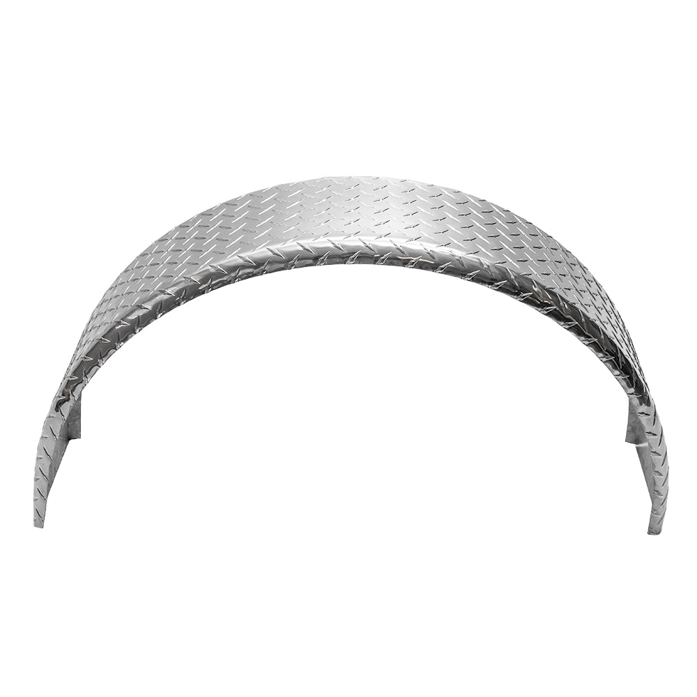 Trailer Fender | Aluminum Diamond Plate | Round Top | 10" x 36" x 18"